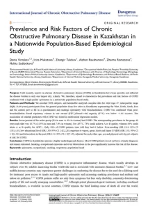 Prevalence and Risk Factors of Chronic Obstructive Pulmonary Disease in Kazakhstan in a Nationwide Population-Based Epidemiological Study