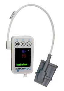 Переносной пальцевый мини-пульсоксиметр Пульсар-М2 мини - АПНОЭ-монитор дыхания, пульса и сатурации